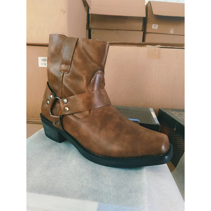Funki Findz | Boots | Men's Vintage Tan Cowboy Biker Boots