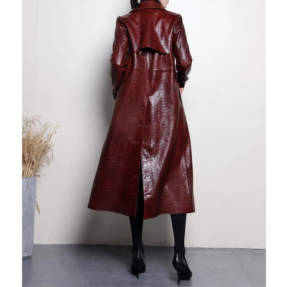 Funki Findz | Jackets | Women's Aligator Print Faux Leather Coat