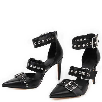 Funki Findz | Shoes | Women's Punk Buckle Strap Rivet Stilettos