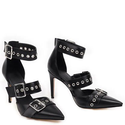 Funki Findz | Shoes | Women's Punk Buckle Strap Rivet Stilettos
