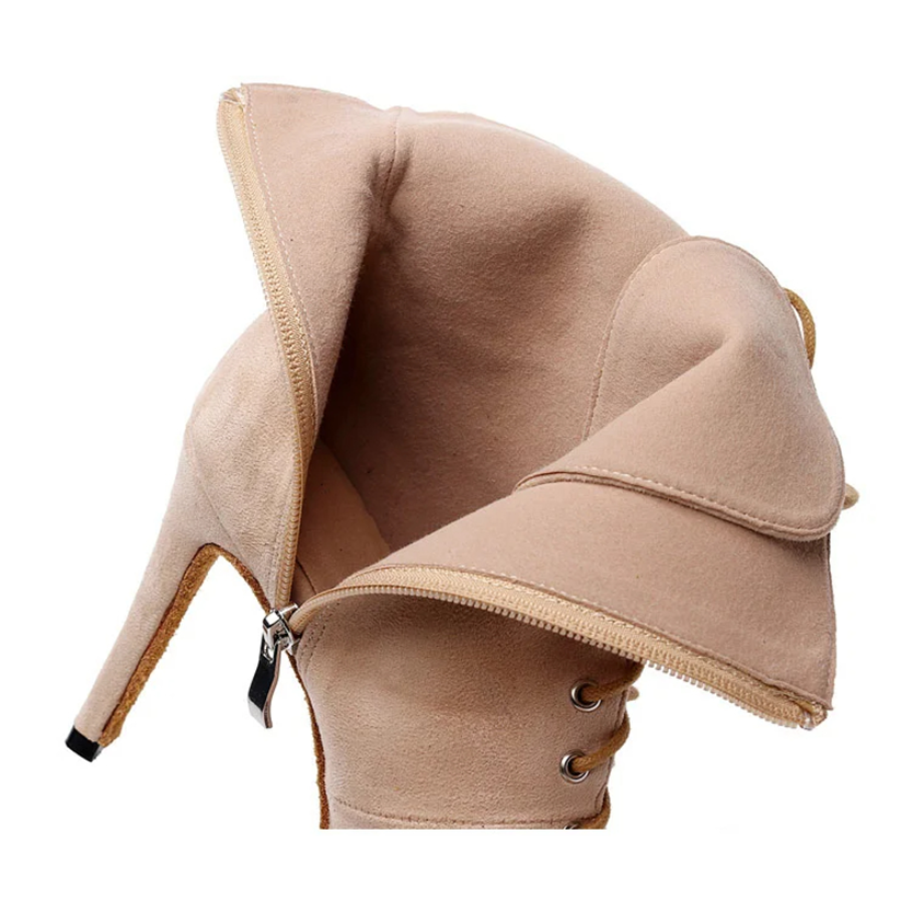 Funki Findz | Boots | Women's Lace-up Suede Dress Boots
