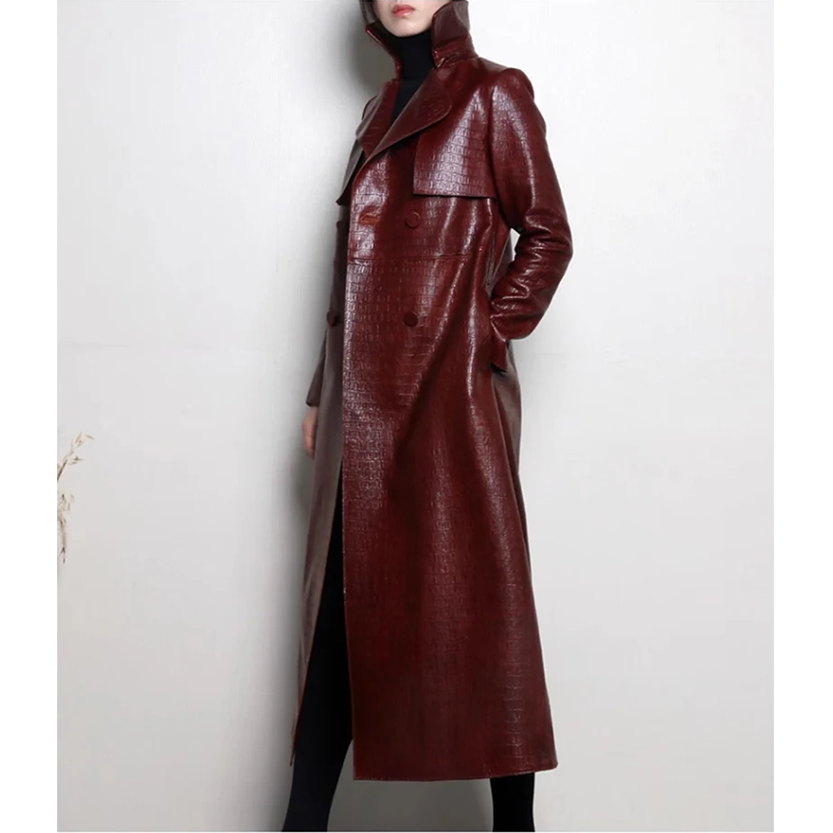 Funki Findz | Jackets | Women's Aligator Print Faux Leather Coat