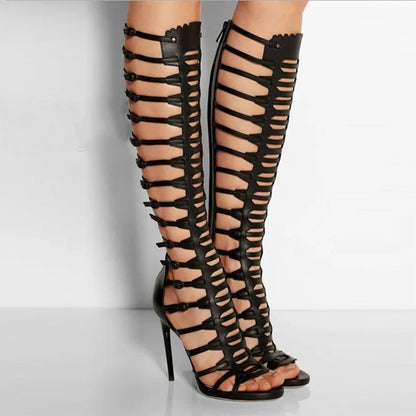 Funki Findz | Boots | Women's Roman Gladiator Lace Up Stilettos