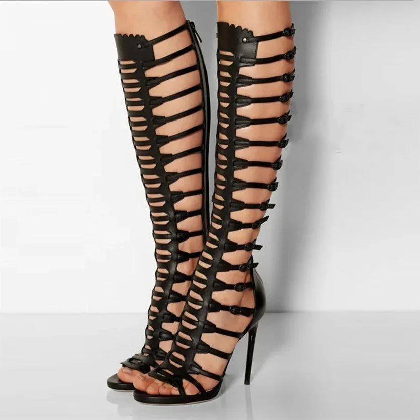 Funki Findz | Boots | Women's Roman Gladiator Lace Up Stilettos