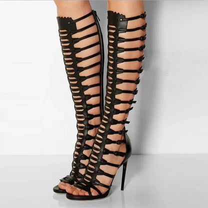 Funki Findz | Boots | Women's Roman Gladiator Lace Up Stilettos