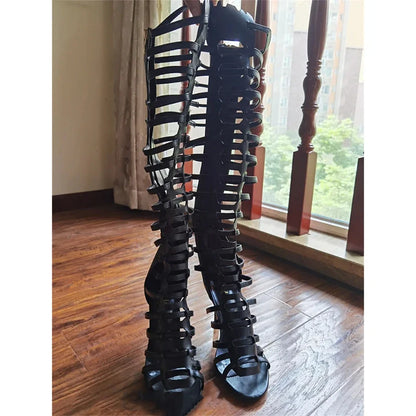 Funki Findz | Boots | Women's Roman Gladiator Lace Up Stilettos