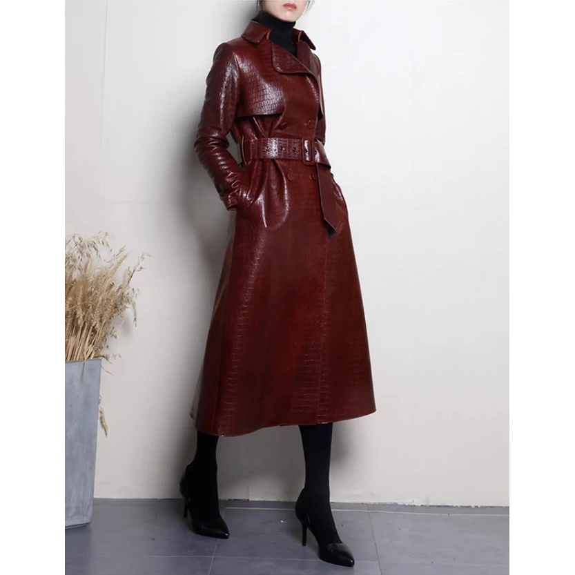 Funki Findz | Jackets | Women's Aligator Print Faux Leather Coat