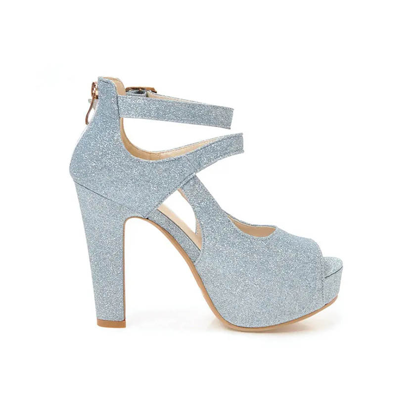 Funki Findz | Shoes | Women's Sequin Peep Toe Platform Sandal