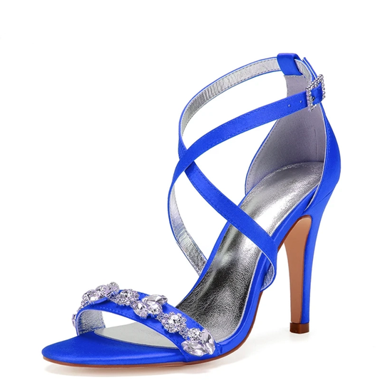 Funki Findz | Shoes | Women's Luxury Satin Crystal Bridal Sandals