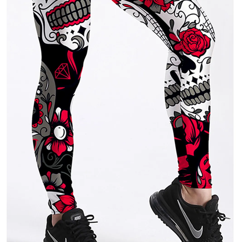 Funki Findz | Pants | Women's Fitness Leggings | Skull, Web, Swirl