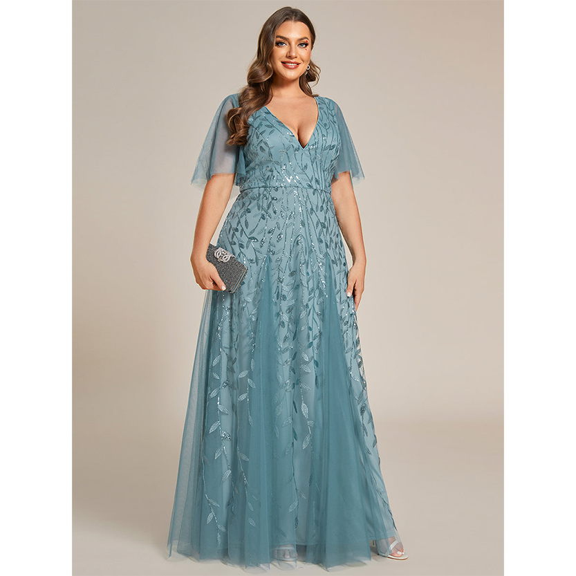 Funki Findz | Dresses | Women's Long Sequin Lace Formal Dress