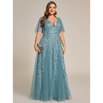 Funki Findz | Dresses | Women's Long Sequin Lace Formal Dress