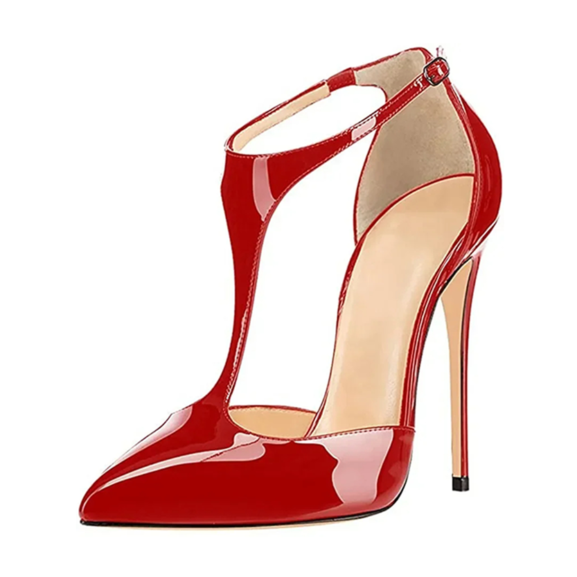 Funki Findz | Shoes | Women's Patent High Heel T-Strap Stilettos