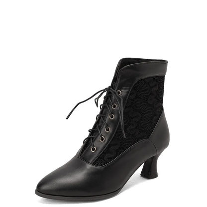 Funki Findz | Boots | Women's Kitten Heel Victorian Granny Boot