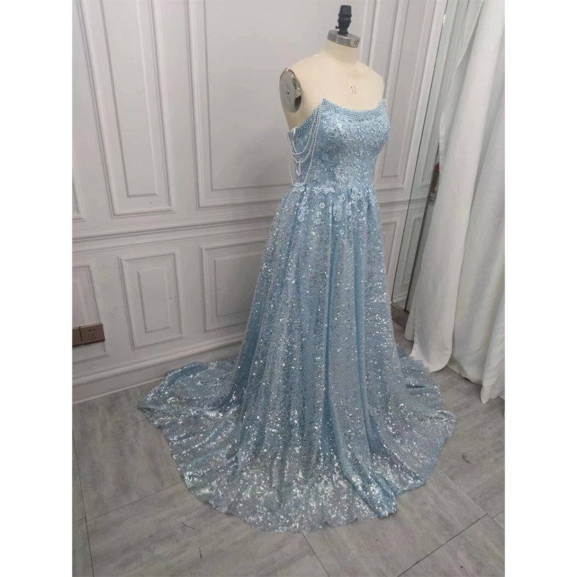 Funki Findz | Dresses | Women's Sequin Tulle Long Prom Dress