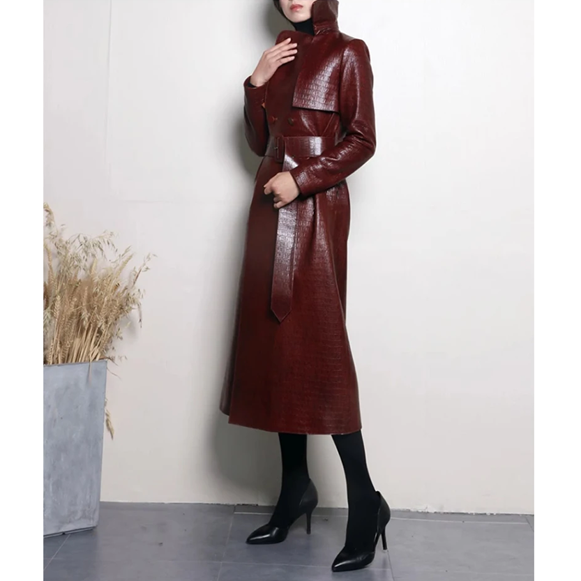Funki Findz | Jackets | Women's Aligator Print Faux Leather Coat