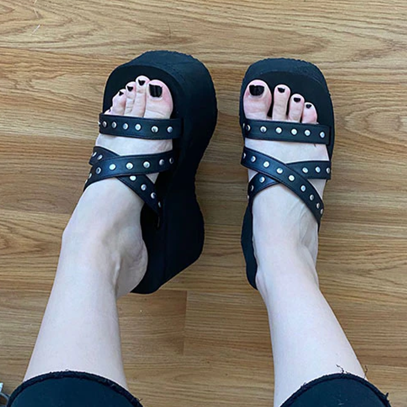 Funki Findz | Shoes | Women's Gothic Platform Wedge Sandals