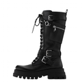 Funki Findz | Boots | Women's Knee High Silver Chain Biker Boot