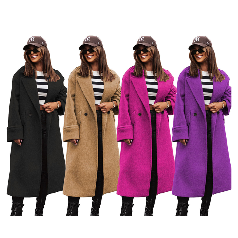 Funki Findz | Jackets | Women's Long Suit Collar Woolen Overcoat