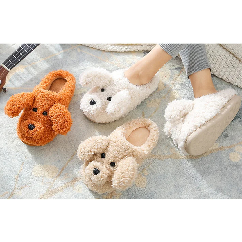 Funki Findz | Shoes | Women's Fluffy Cartoon Dog Fur Slippers