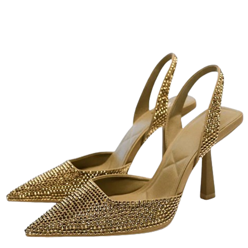 Funki Findz | Shoes | Women's Shiny Beaded Mid Heeled Mules