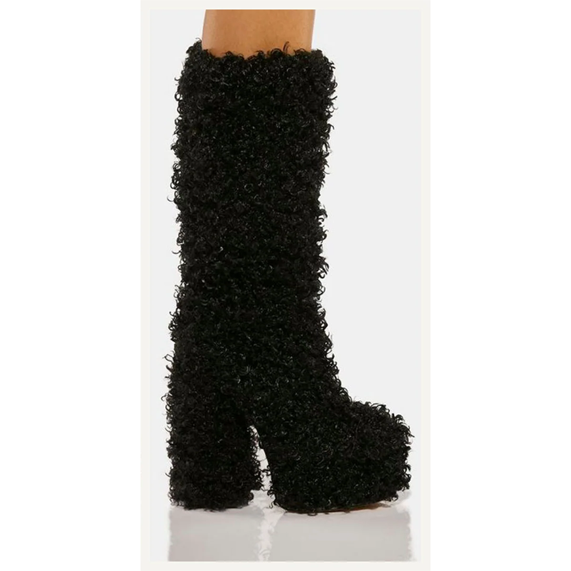Funki Findz | Boots | Women's Fuzzy Faux Wool Platform Boots