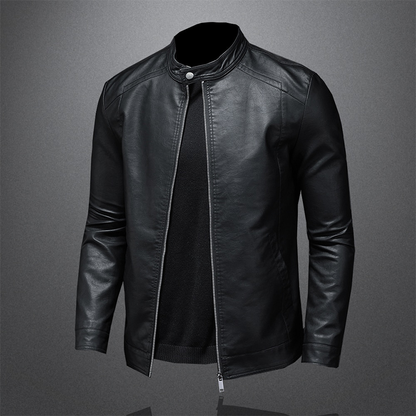 Funki Findz | Jackets | Men's Faux Leather Biker Jacket | Slim Fit