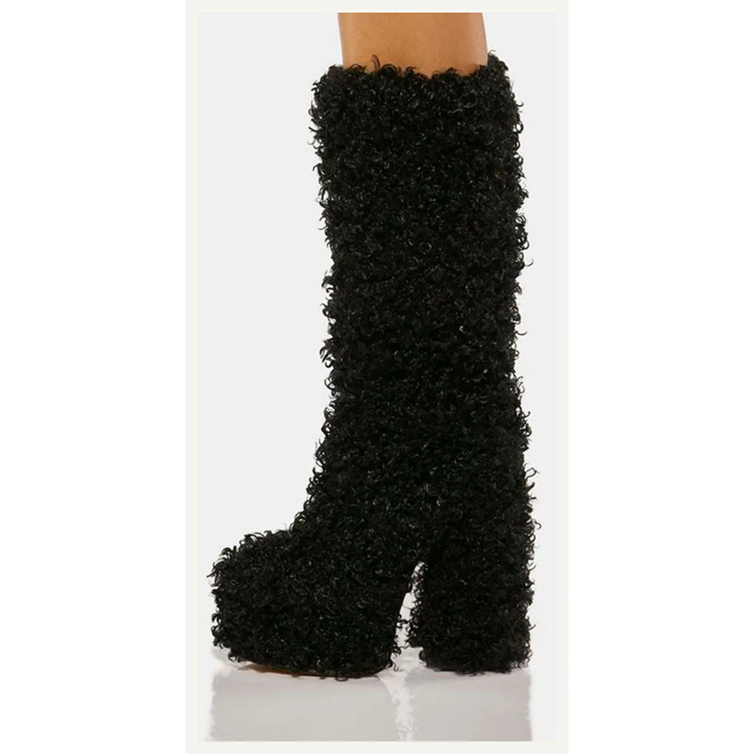 Funki Findz | Boots | Women's Knee-High Fuzzy Platform Boots