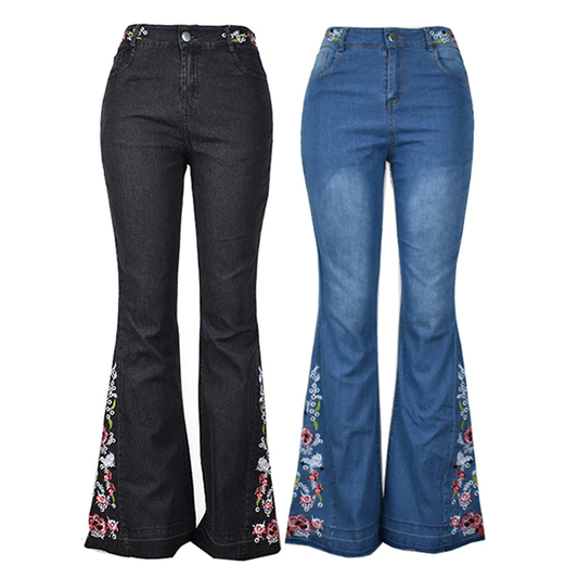Funki Findz | Pants | Women's Boho Hippy Embroidered Jeans