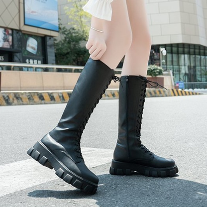 Funki Findz | Boots | Women's Knee-High Platform Lace Up Boot