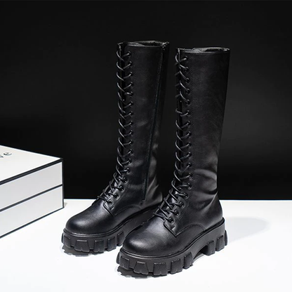 Funki Findz | Boots | Women's Knee-High Platform Lace Up Boot