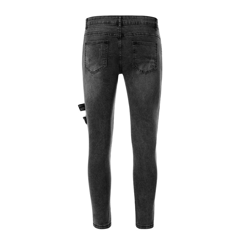 Funki Findz | Pants | Men's Punk Skinny Denim Buckle Jeans