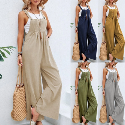 Funki Findz | Pants | Women's Casual Wide Leg Pantsuit Overalls