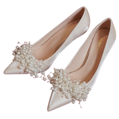 Funki Findz | Shoes | Women's French-Style Pearl Bridal Shoes