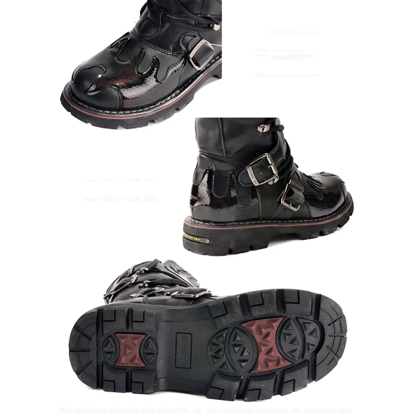 Funki Findz | Boots | Men's Knee-High Combat Motorcycle Boots