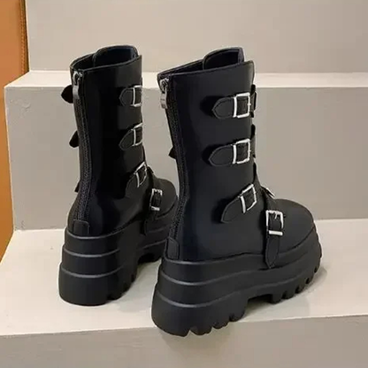 Funki Findz | Boots | Women's Gothic Metal Plate Platform Boots