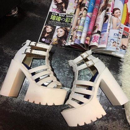 Funki Findz | Shoes | Women's Goth Open Toe Platform Sandals