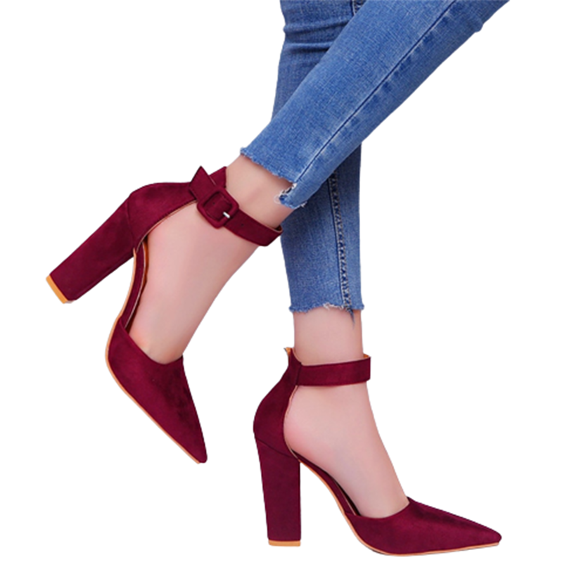 Funki Findz | Shoes | Women's High Block Heel Flock Party Shoe
