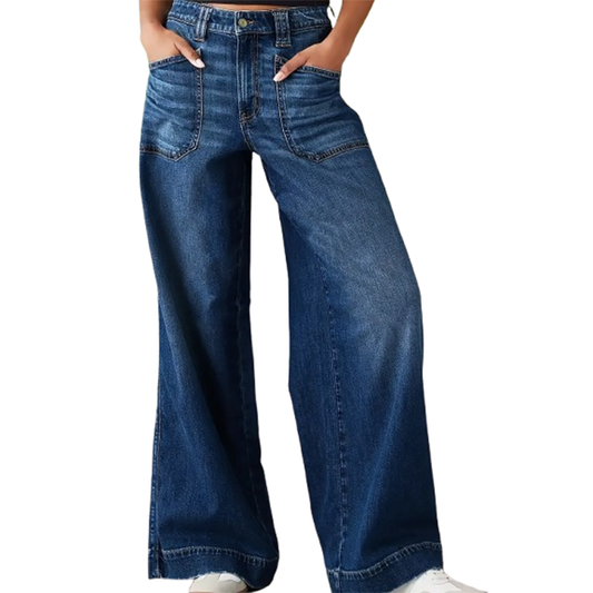Funki Findz | Pants | Women's High Waist Wide Leg Wash Jeans