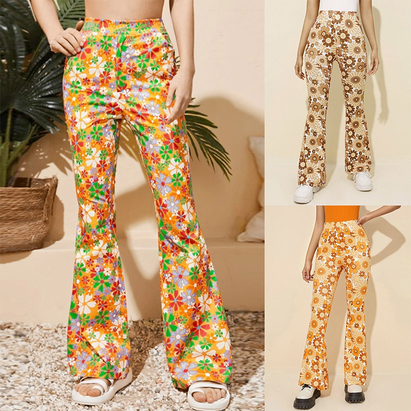 Funki Findz | Pants | Women's Boho Floral Hippie Flared Pants