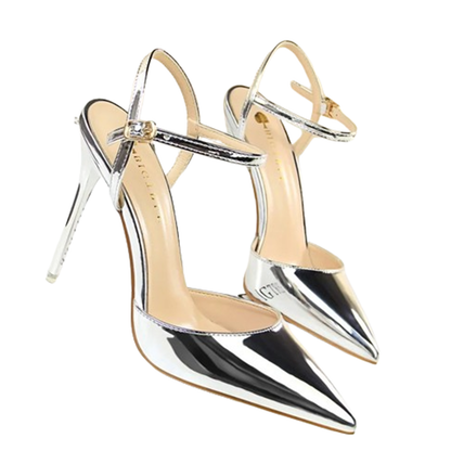 Funki Findz | Shoes | Women's Shiny Metallic Slingback Stilettos