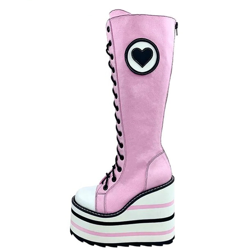 Funki Findz | Boots | Women's Canvas Platform Wedge Sneakers