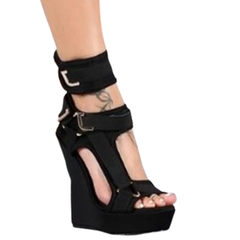 Funki Findz | Shoes | Women's High Buckle Strap Wedge Sandal