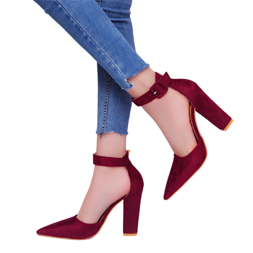 Funki Findz | Shoes | Women's High Block Heel Flock Party Shoe