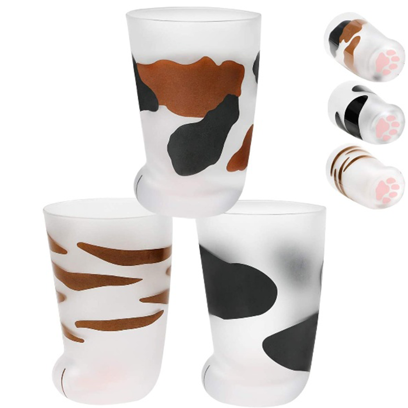 Funki Findz | Glasses | Cat Paw Frosted Glass Cup Sets