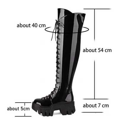 Funki Findz | Boots | Women's Platform Over Knee Lace Up Boot