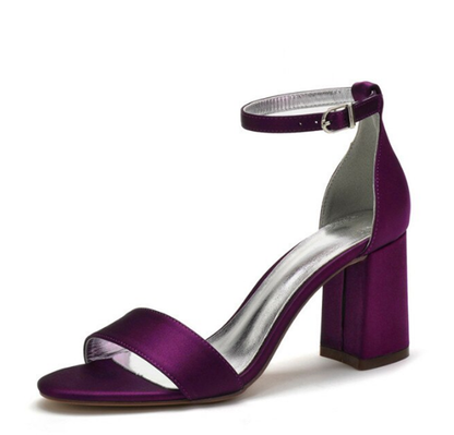Funki Findz | Shoes | Women's Satin Block Heel Wedding Sandal