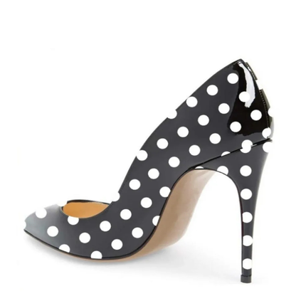 Funki Findz | Shoes | Women's PU Leather Polka Dot Heels