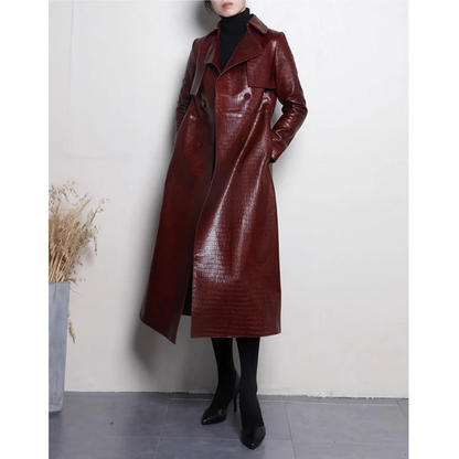 Funki Findz | Jackets | Women's Aligator Print Faux Leather Coat