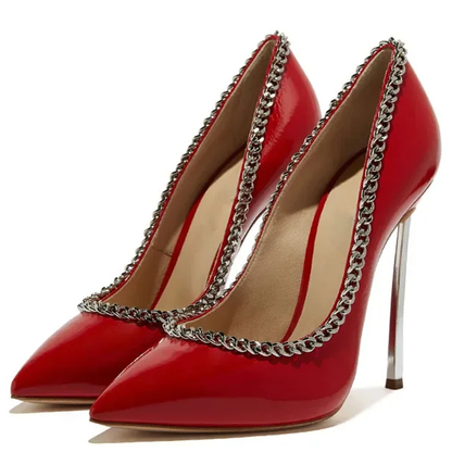 Funki Findz | Shoes | Women's Metal Heel Chain Design Stilettos